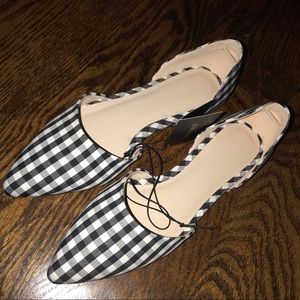 Gingham Pointed Toe Flats